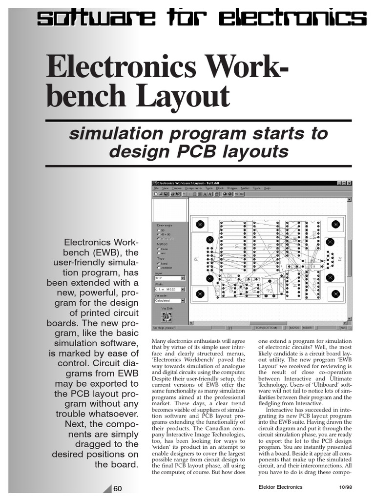 Electronics Work-Bench Layout: Simulation Program Starts To Design PCB ...