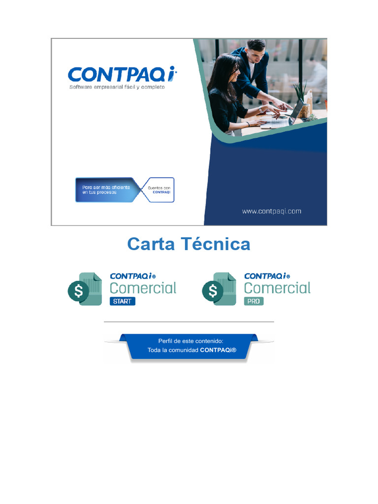Carta Tecnica CONTPAQi Comercial StartPro 600 | PDF | Contabilidad ...