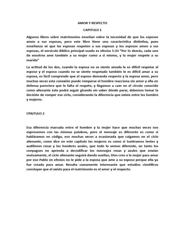 Amor y Respeto en el Matrimonio | PDF