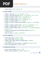 (Numpy) - Extended Cheatsheet