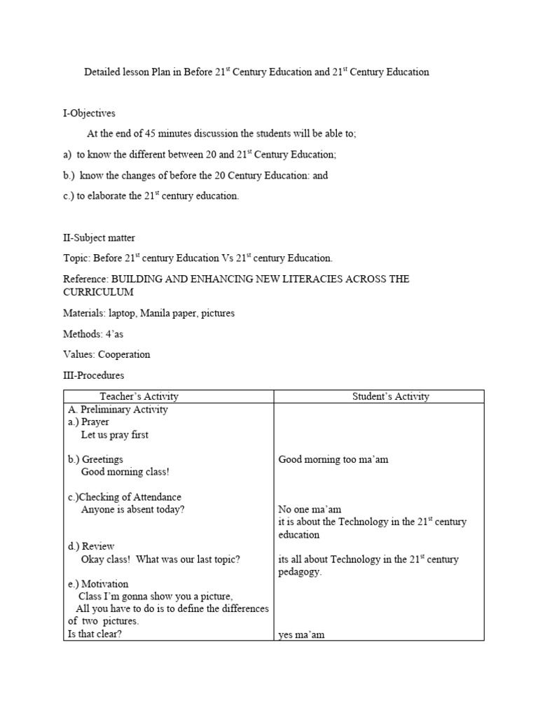 Detailed Lesson Plan in 21st Century Education Abdul Maguid | PDF ...