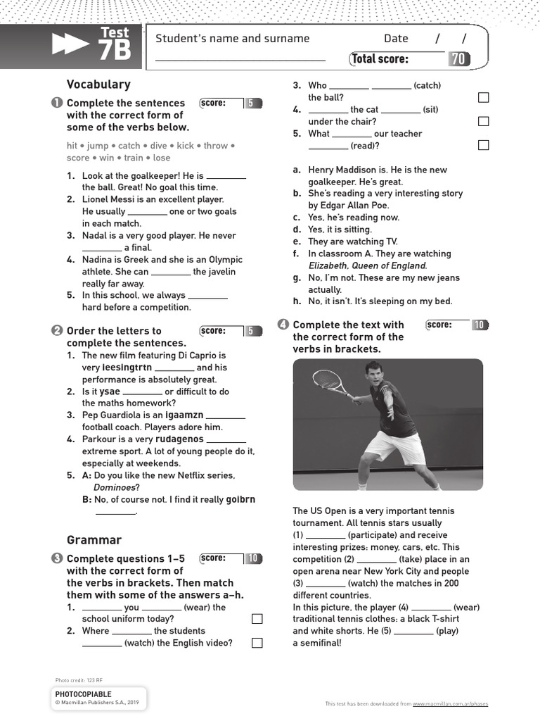 Phases 1 2nd Ed Test U7 B | PDF