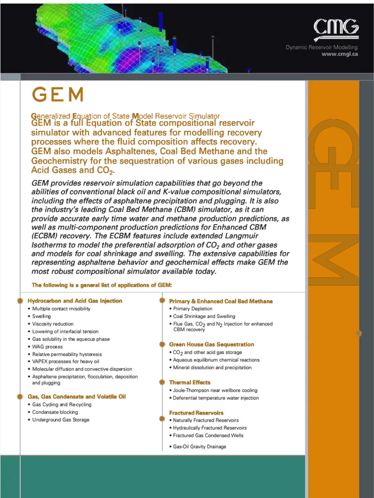 Advanced GEM Reservoir Simulation | PDF | Coalbed Methane | Gases