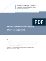 MSC in Operations and Supply Chain Management