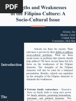 Strengths and Weaknesses of The Filipino Culture: A Socio-Cultural Issue