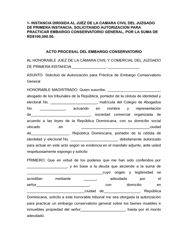 Embargo Conservatorio Vacio | PDF