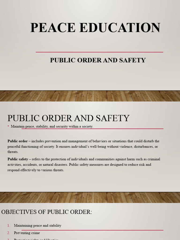 Enhancing Public Order and Safety | PDF | Police | Peace