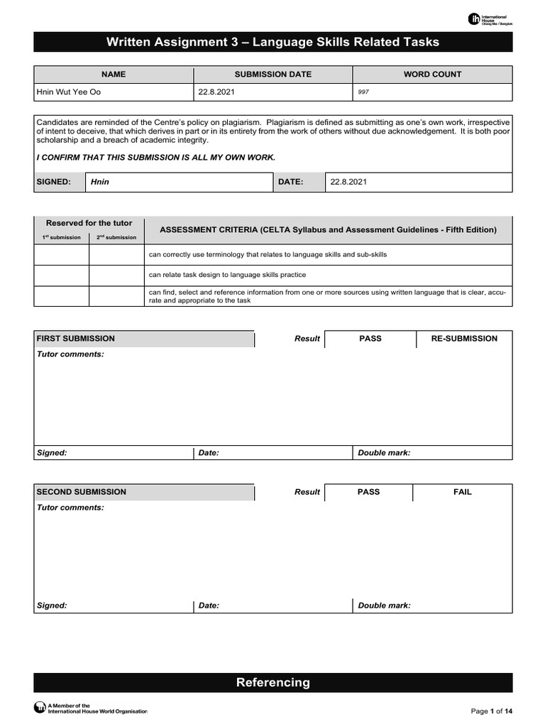 Celts Assignment 3 Pdf Reading Comprehension Learning