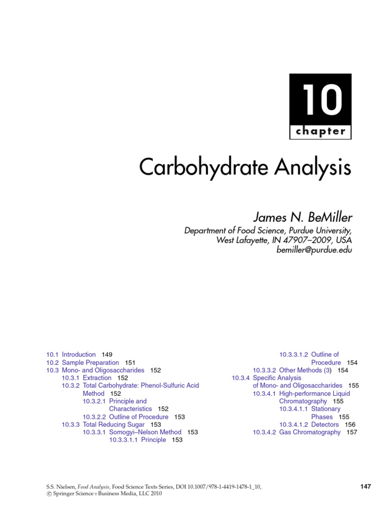 Carbohydrate Analysis Methods Guide | PDF | Carbohydrates | Chromatography