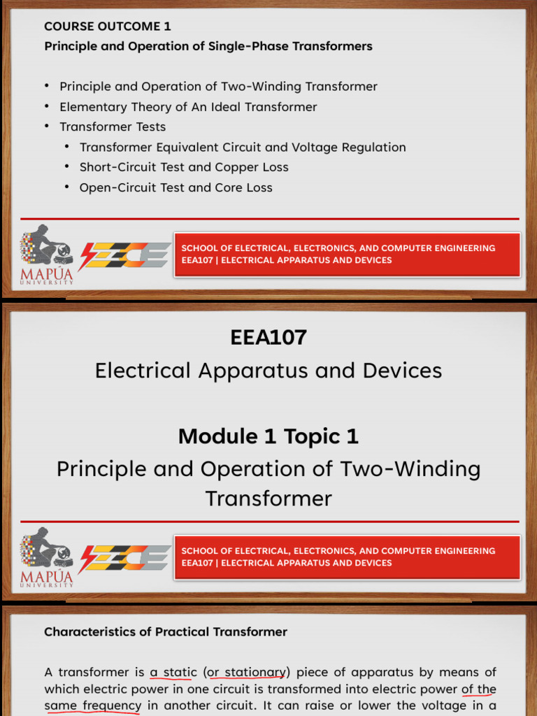 Principle and Operation of Transformer | PDF | Transformer ...