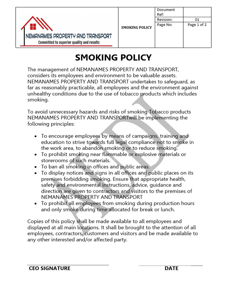 Smoking Policy Revised 2017 | PDF