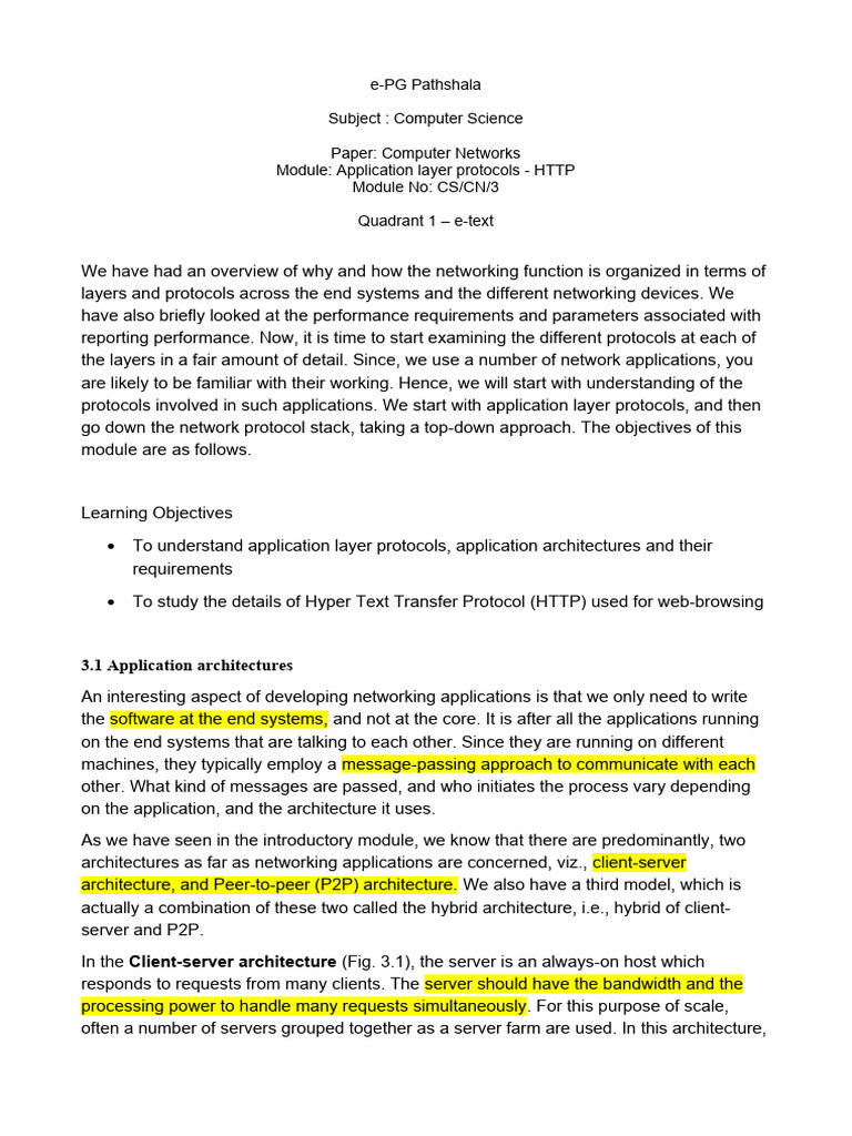 Understanding HTTP and Application Protocols | PDF | Peer To Peer ...