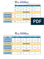 Horario de Talleres 2021