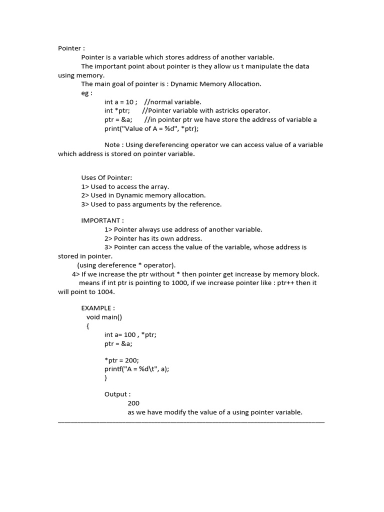 Pointer C Notes Download Free Pdf Pointer Computer Programming