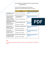 Eventos Programados Agosto 2021 - Enero 2022