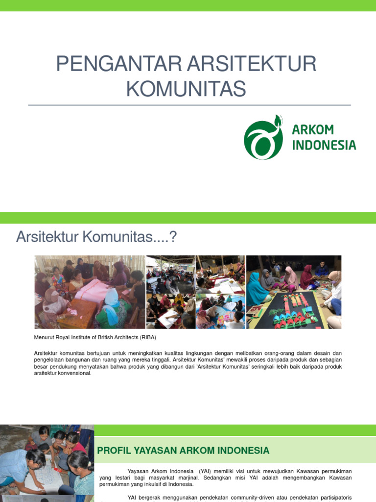 Arsitektur Komunitas dan Yayasan Arkom | PDF