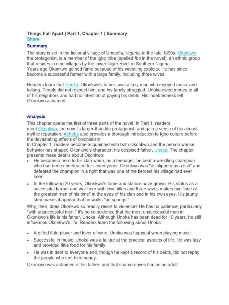 Things Fall Apart Pdf General Fiction