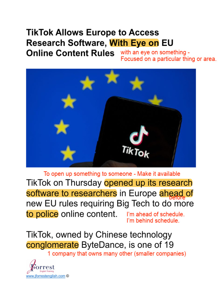 TikTok Allows Europe To Access Research Software Article Review by ...