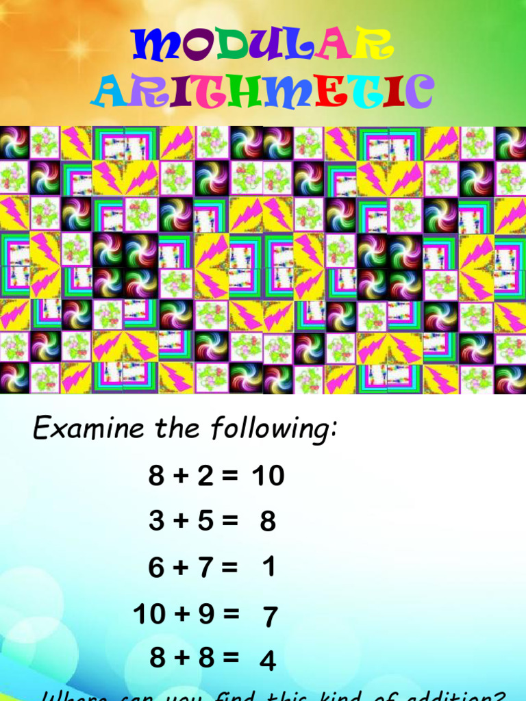 Notes 1 Modulo Arithmetic | PDF | Ring Theory | Algebra