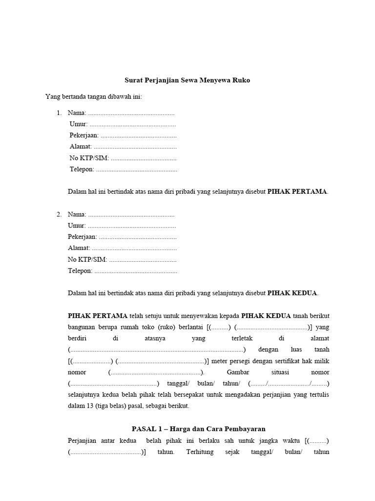 Sewa Memyewa Ruko | PDF
