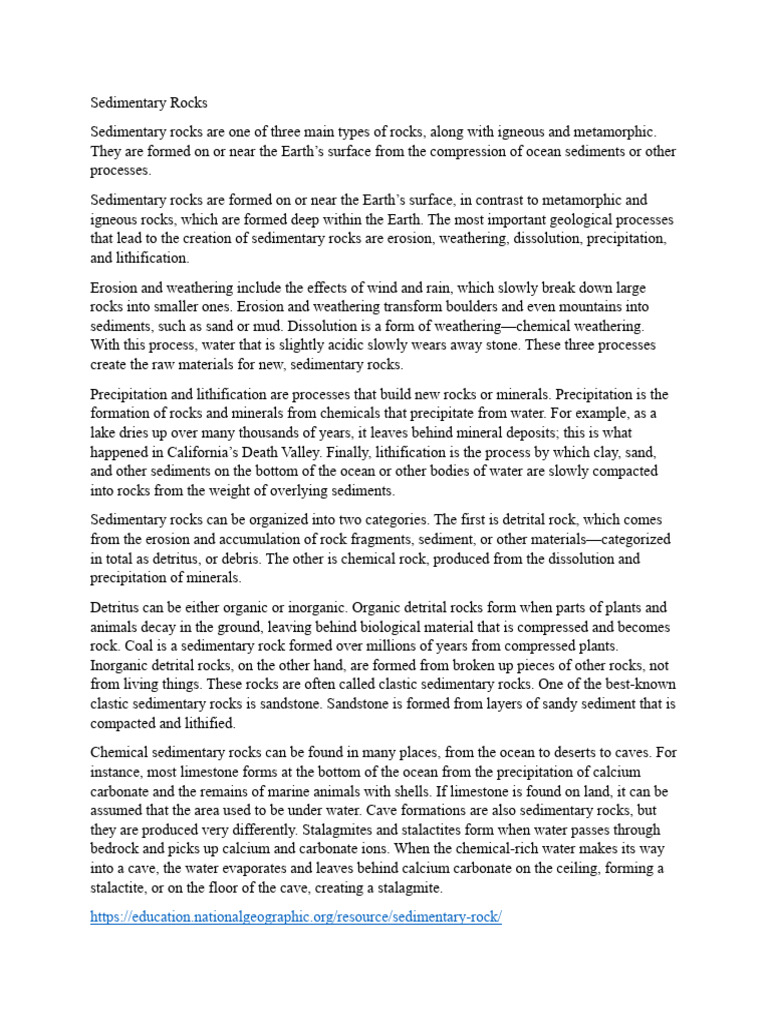 Sedimentary Rocks PDF