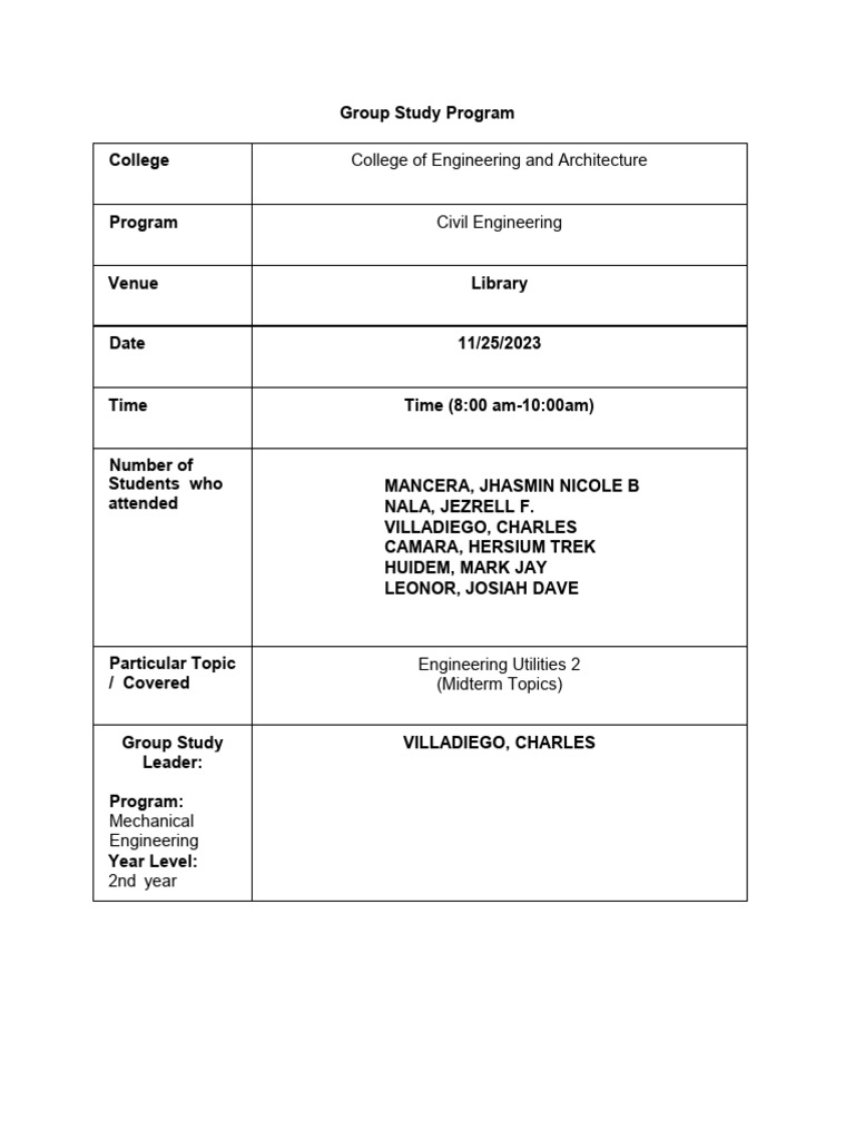 Civil Engineering Group Study Session | PDF