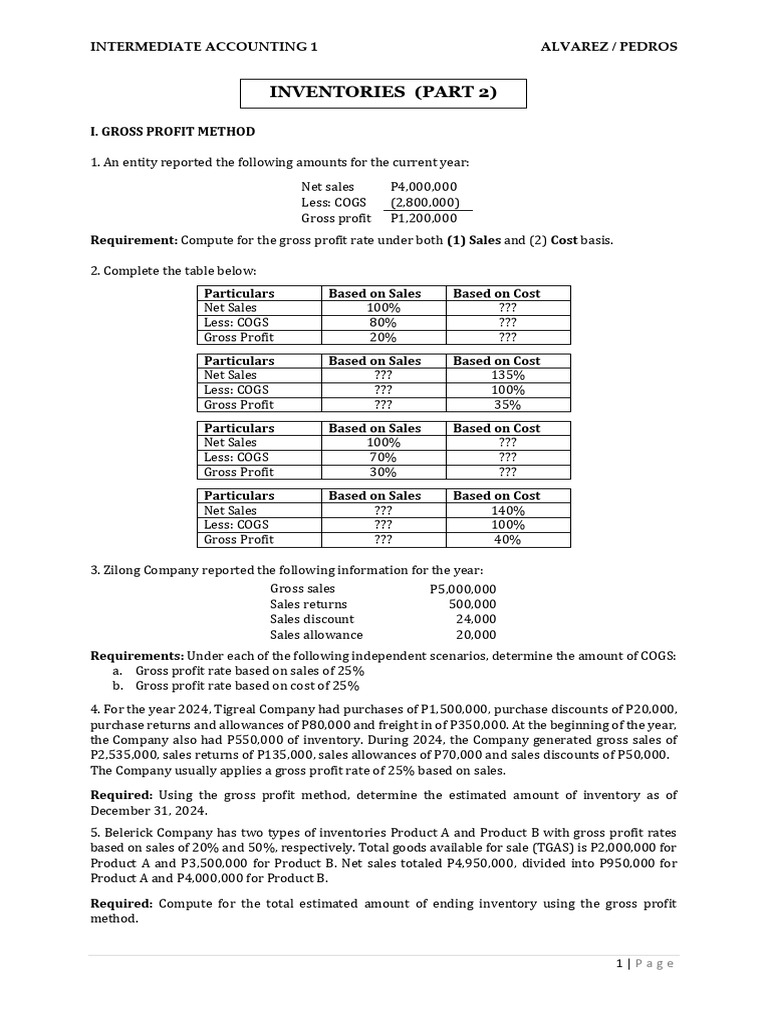 Inventories (Part 2) | PDF | Cost Of Goods Sold | Inventory