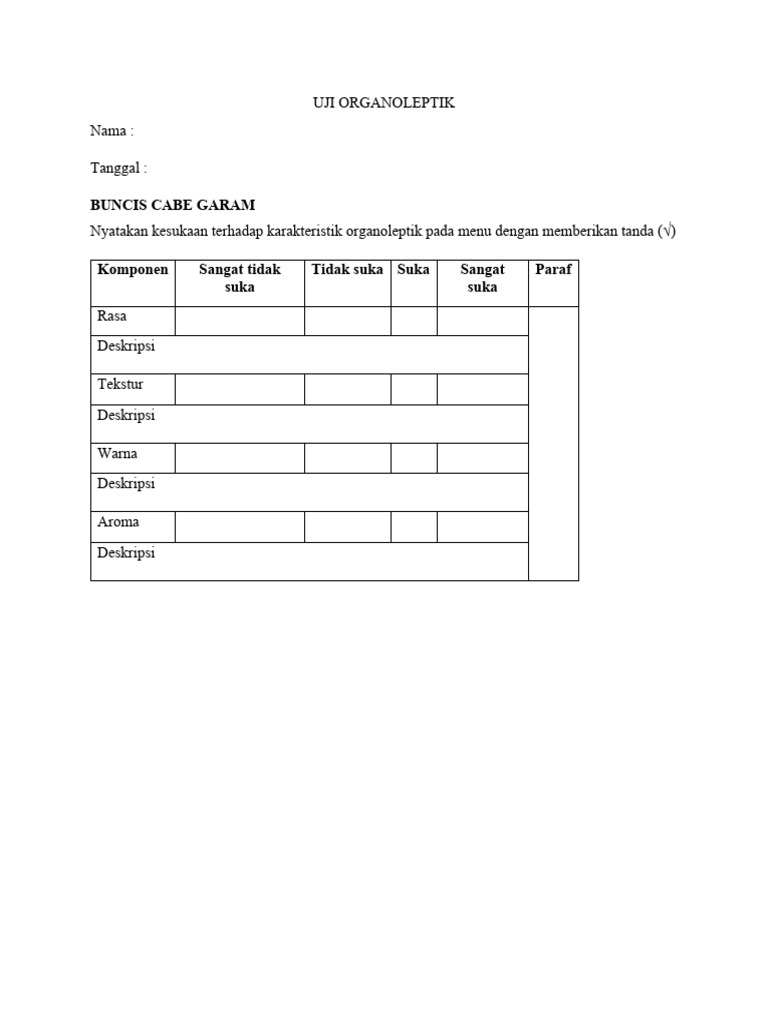 Uji Organoleptik | PDF
