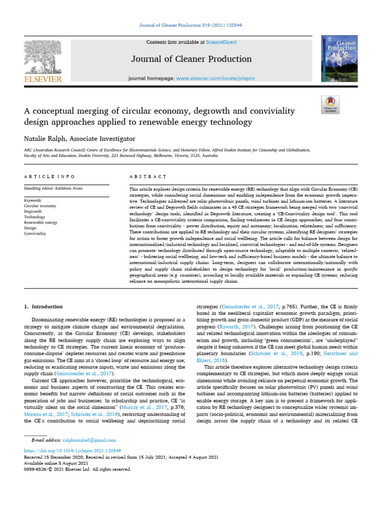 Circular Economy in Renewable Energy Design | PDF | Computers