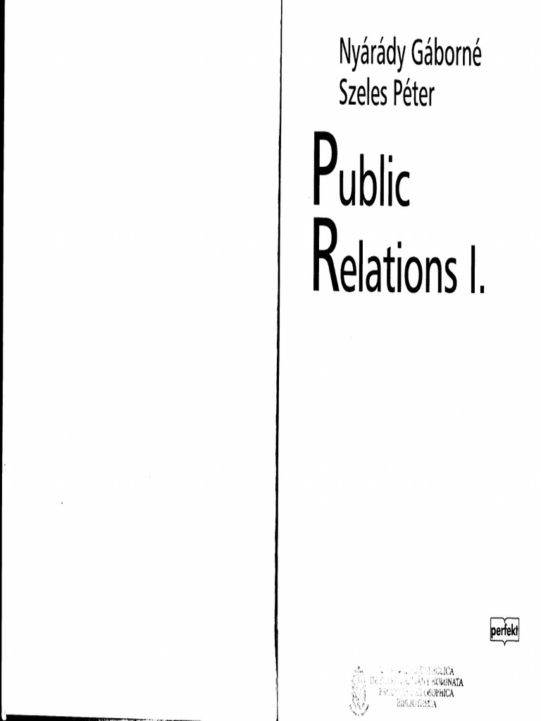 Nyárády Gáborné, Szeles Péter - Public Relations I. | PDF