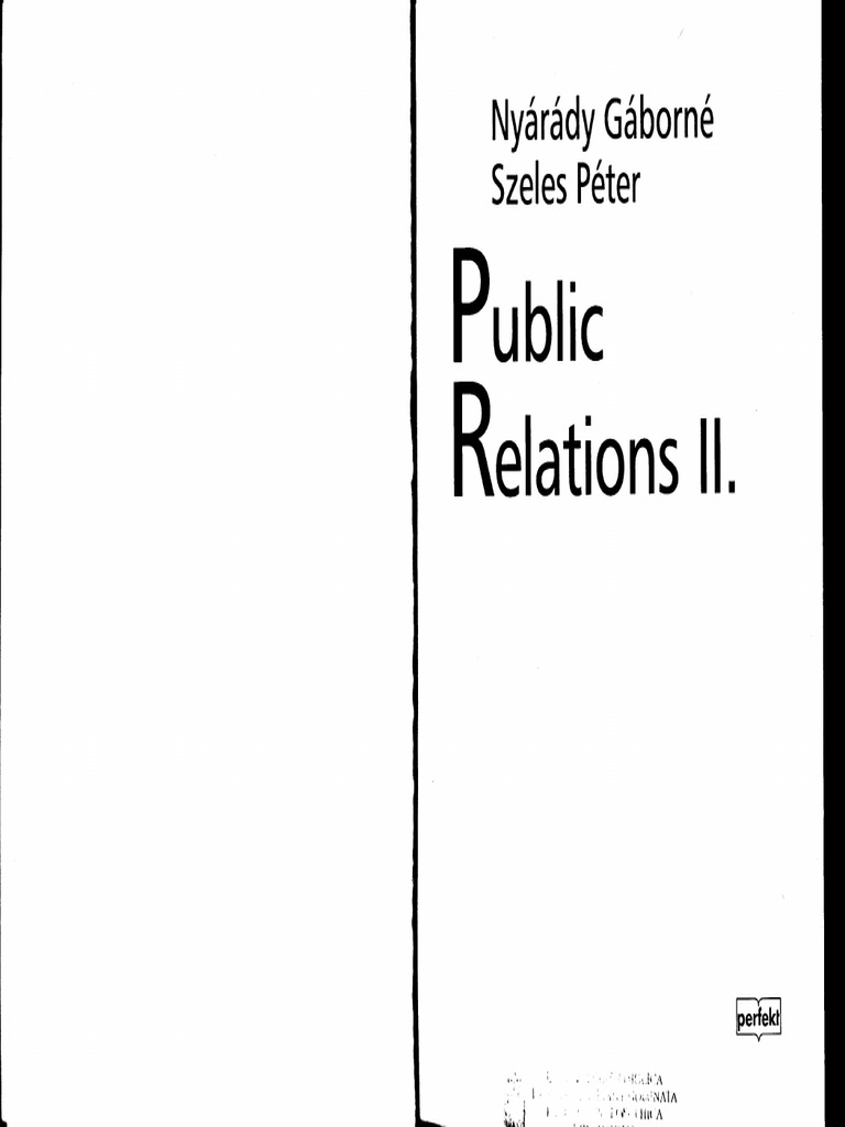 Nyárády Gáborné, Szeles Péter - Public Relations II. | PDF