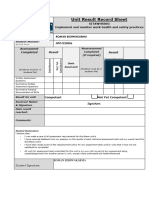 Unit Result Record Sheet: Roman Bishwakarma HPO1220006 Assessment Completed Result Result