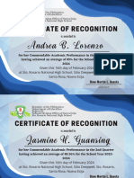 2nd Quarter Certificate