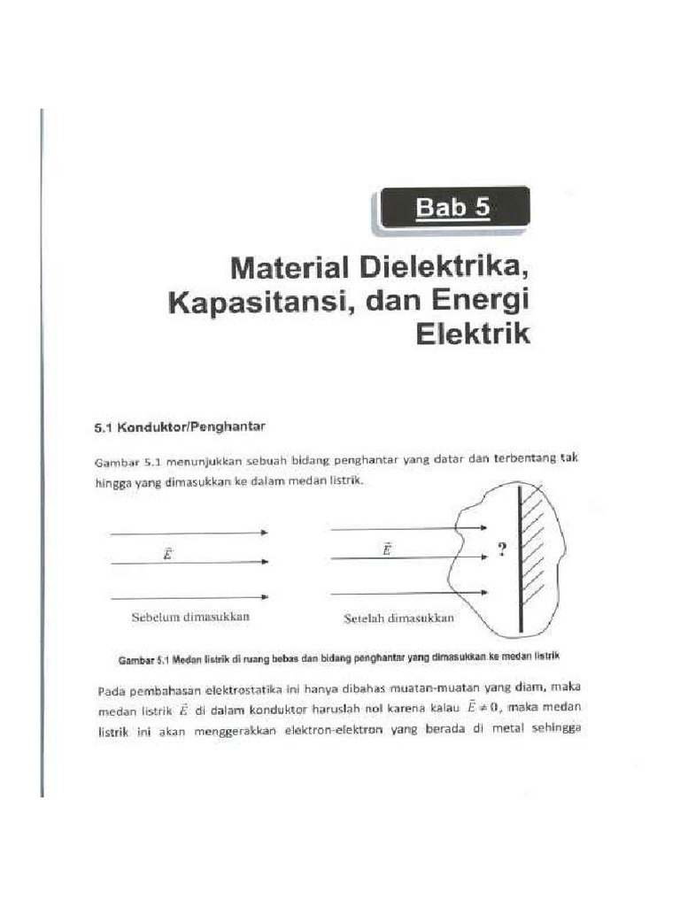 Bab 5 Material Dielktrik, Kapasitansi Dan Energi Listrik | PDF