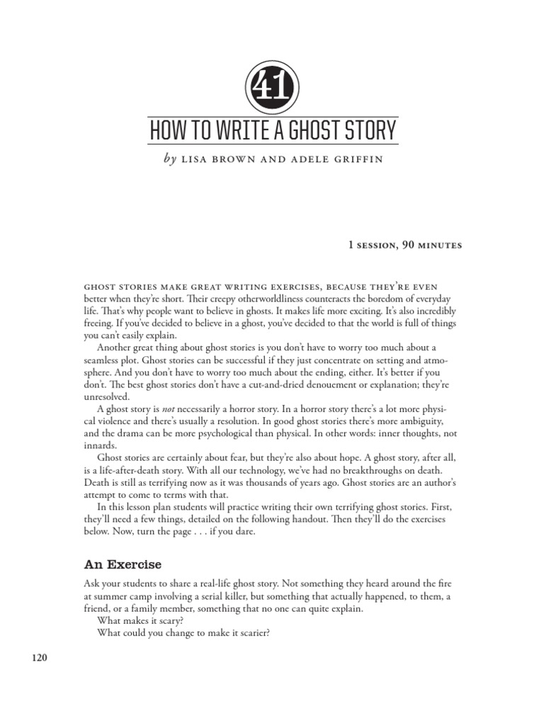 How To Write Ghost Story  PDF  Ghosts