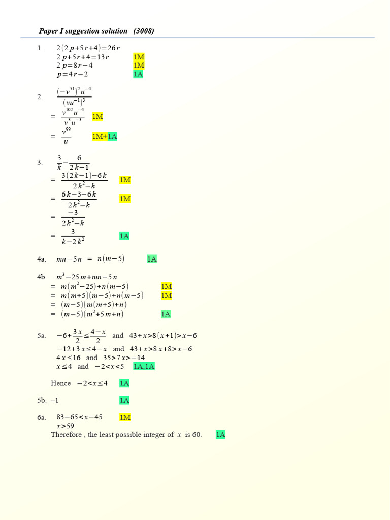 Paper I Solution Suggestions (3008) | PDF | Teaching Methods & Materials