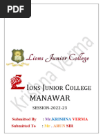 LIONS JUNIOR COLLEGE MANAWAR Krishna Verma 10 TH B Project IT