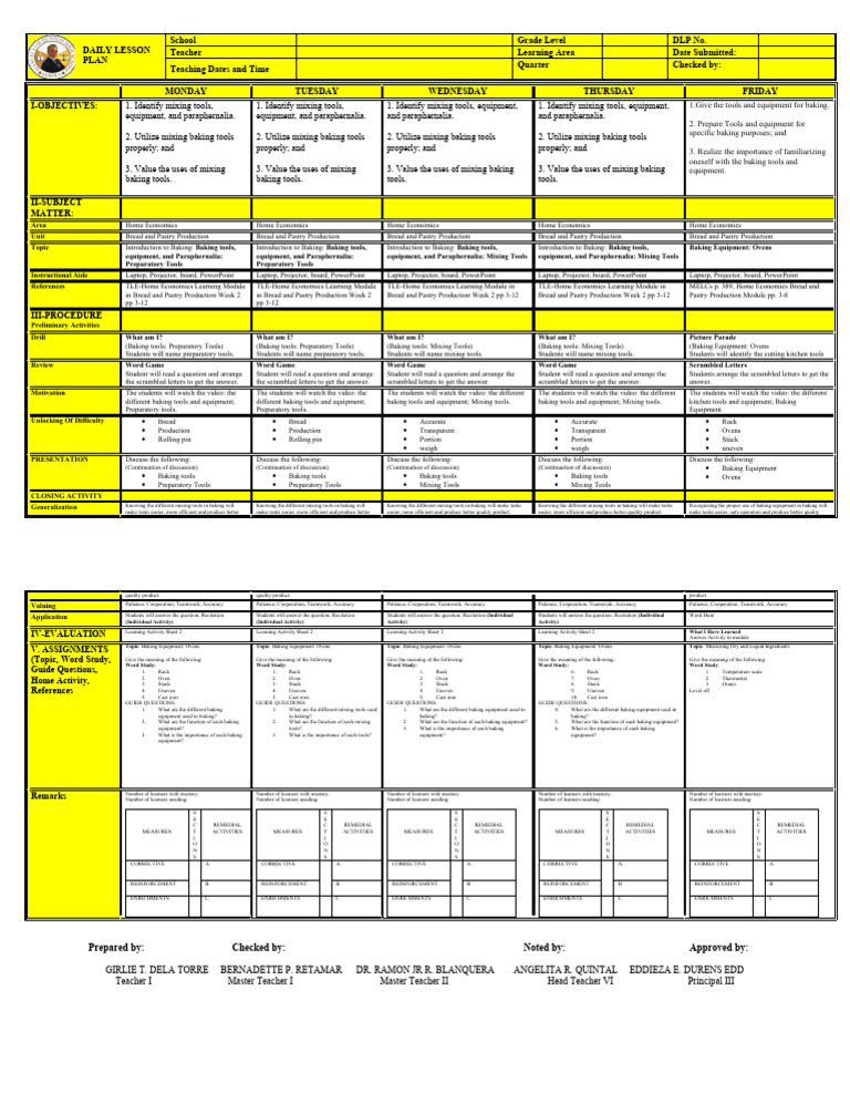 Sample dll pdf baking oven