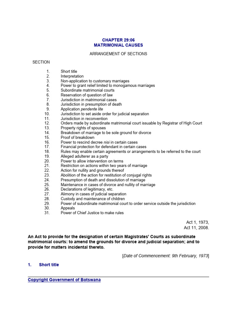 Matrimonial Causes Act PDF