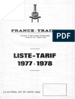 France Trains 1977-78 - Liste-Tarif