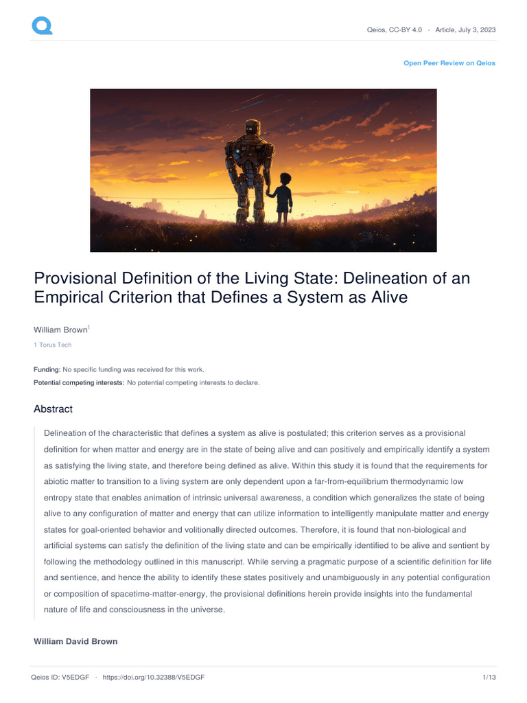 Provisional Definition of Life and Consciousness | PDF | Science ...