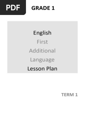 EGRP EFAL Grade 1 Term 1 Lesson Plan 2022