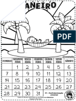 Calendario mensal Preto e Branco 2024