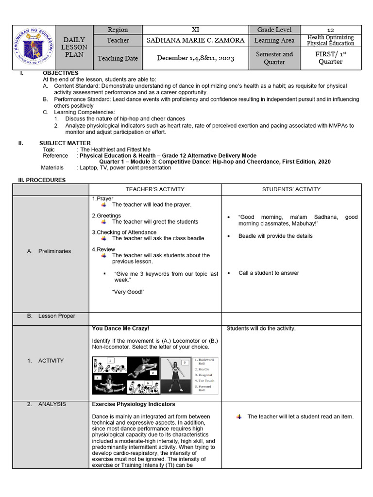 Grade 12 Health PE Lesson Plan | PDF