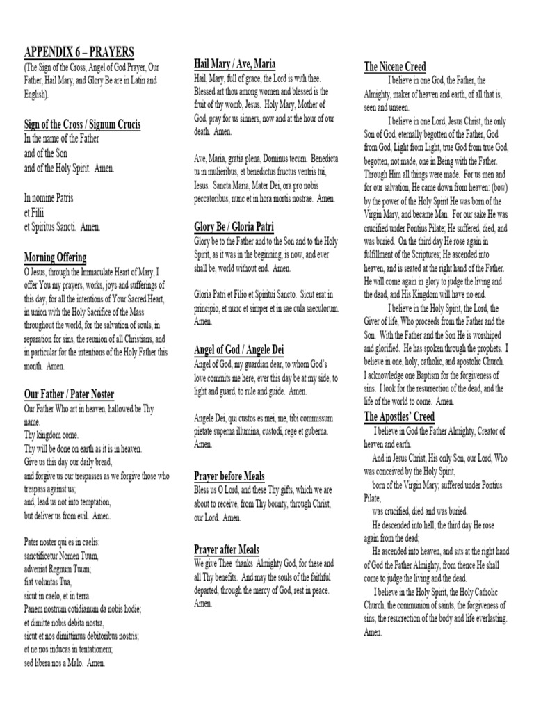Catholic Prayers in Latin and English | PDF | Mary, Mother Of Jesus ...