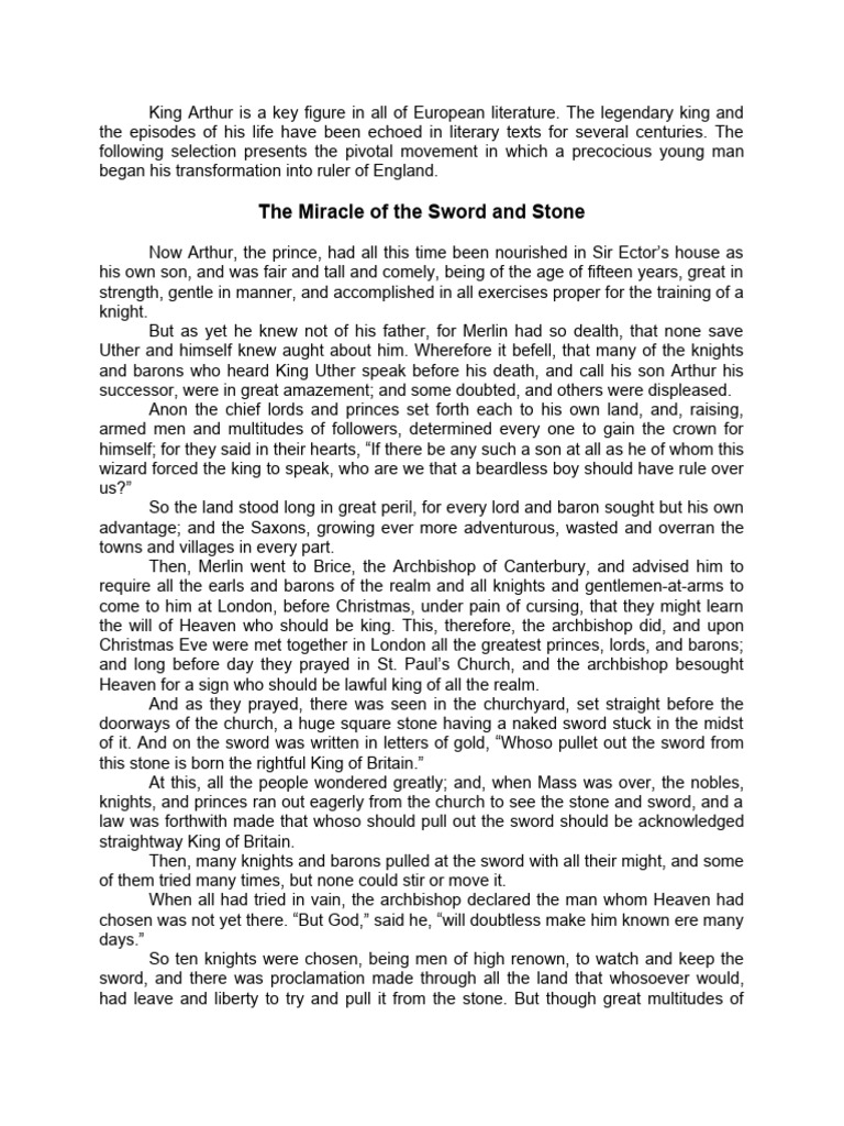 The miracle of the sword and stone pdf merlin