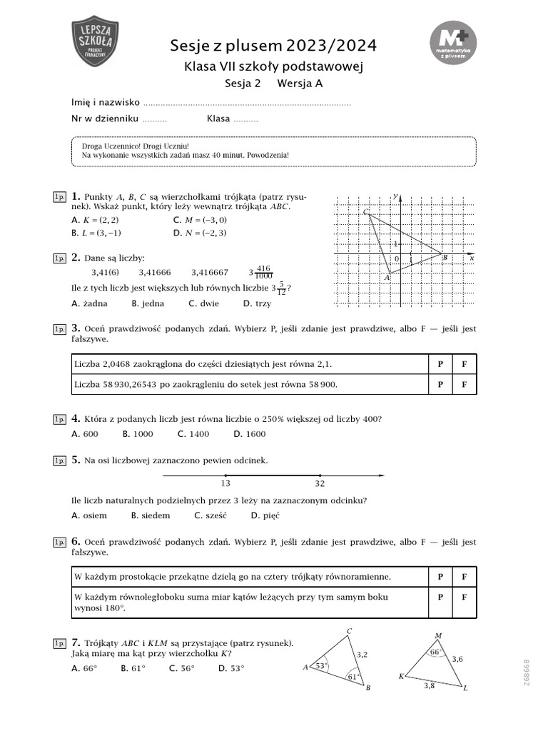 Sesja Z Plusem 3 Klasa 4 Sesja Z Plusem Sesja Z Plusem | PDF