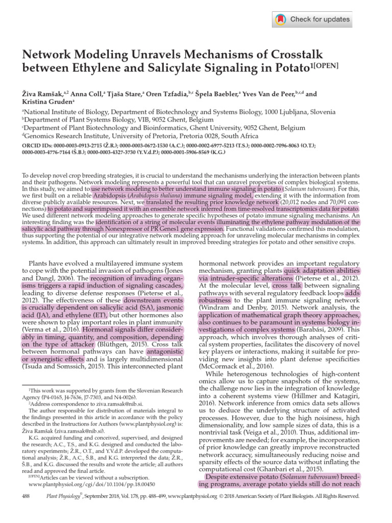 Ramsak Et Al 2018 SEMINAR | PDF | Arabidopsis Thaliana | Micro Rna