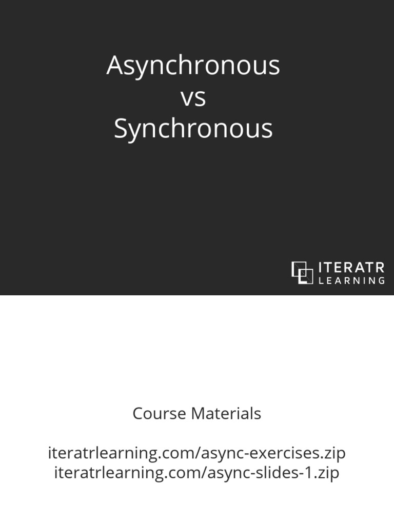 Part 0 - Asynchronous Vs Synchronous Programming | PDF | Thread ...