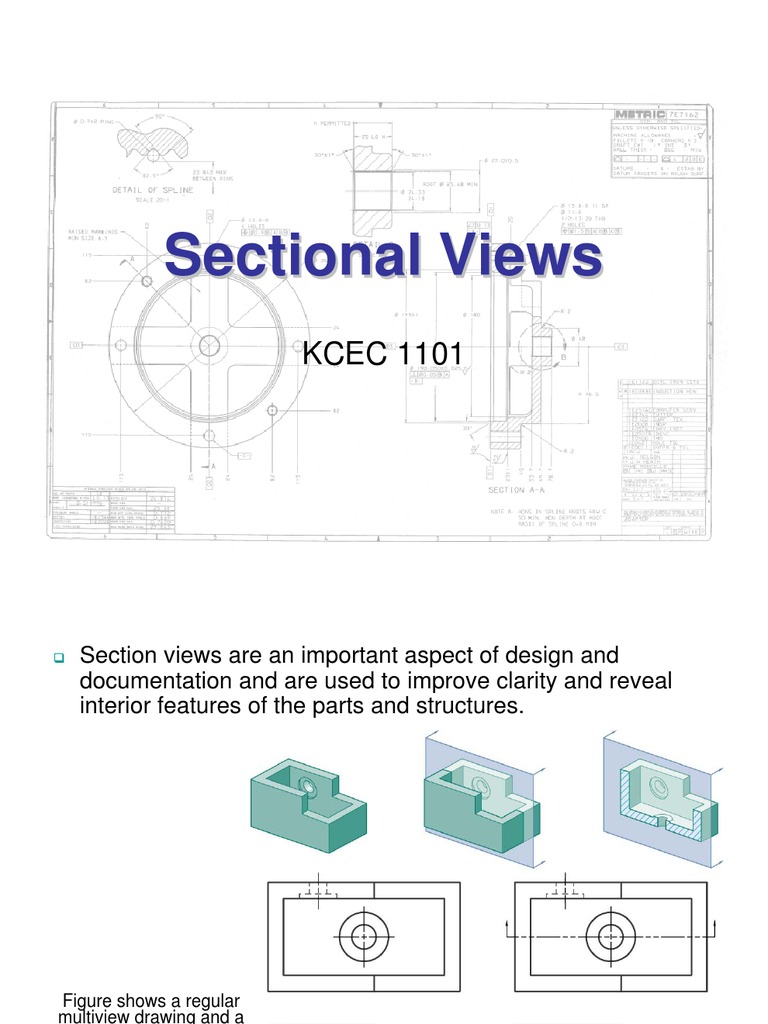 8 Sectional Views Drawing Technical Drawing